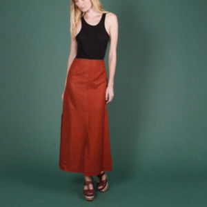 Jesse Kamm Panel Skirt in Rust